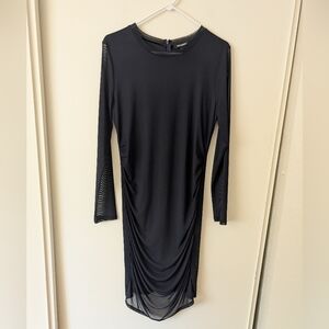 525 America Born In Brooklyn NWT Women Large Bodycon Ruched Dress Blue City Chic